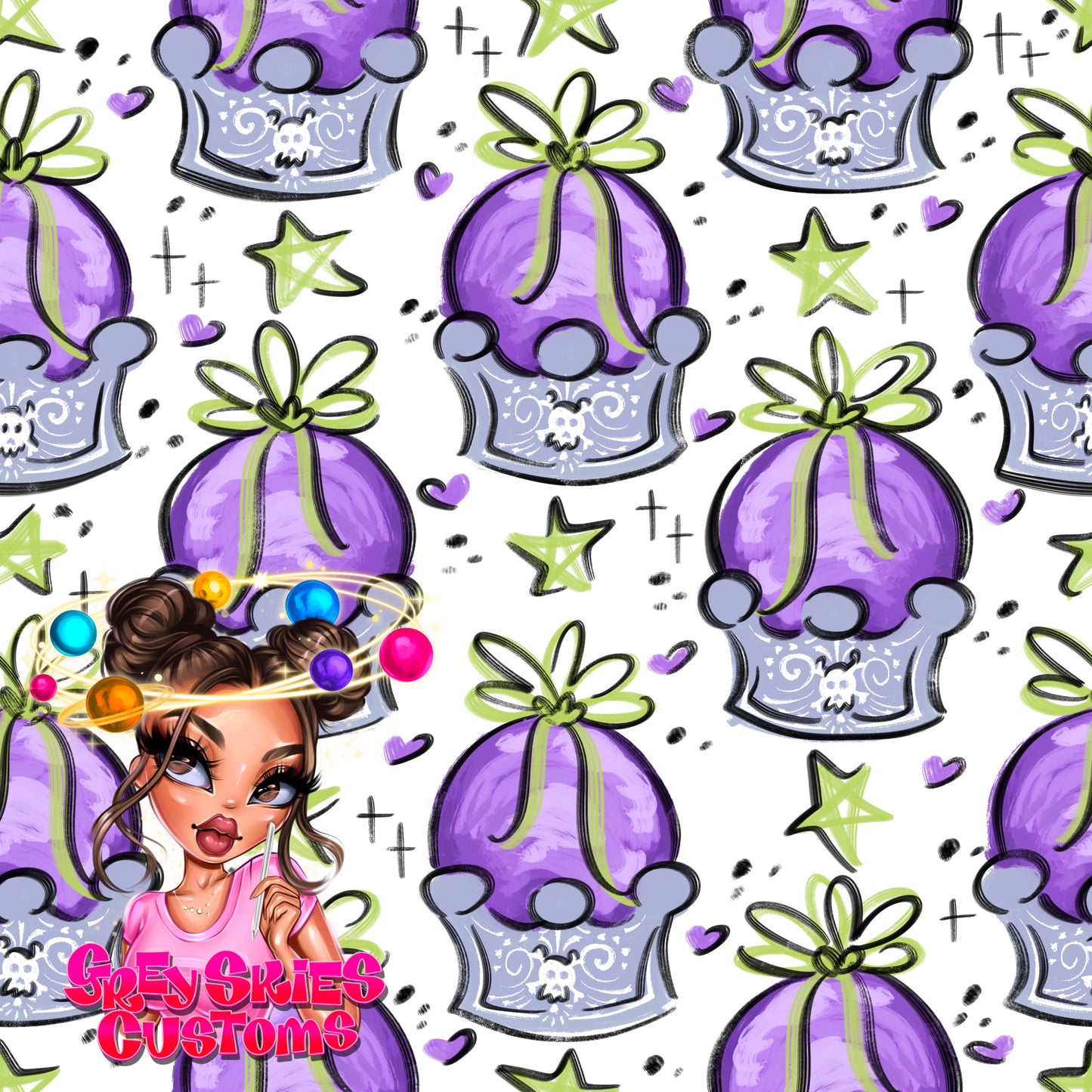 Crystal Ball Doodle- White 🪦