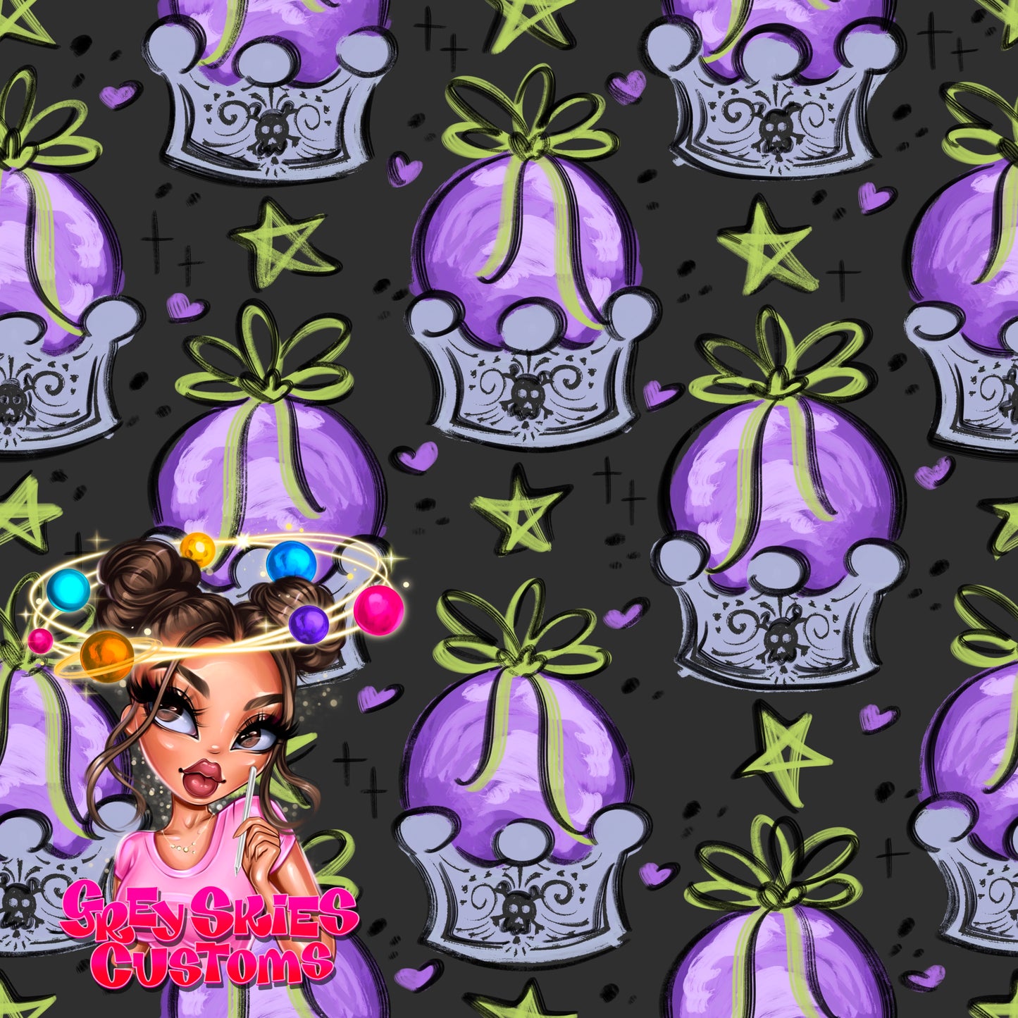 Crystal Ball Doodle- Grey 🪦